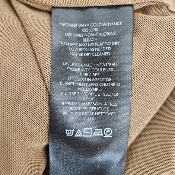 Anthropologie Maya Midi Sheath Dress Cedar Brown Sleeveless Ruched Petite PM - Picture 10 of 11